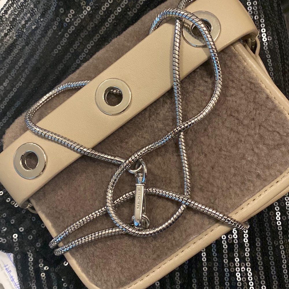 Allsaints Shearling Purse, Crossbody Lamb Leather, … Gem